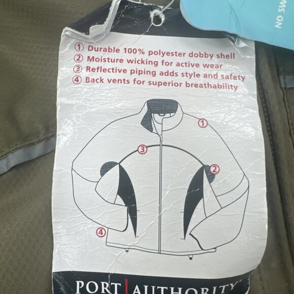 Port Authority Womens Windbreaker Jacket Medium Zip Pockets Company Logo NEW - Picture 6 of 14